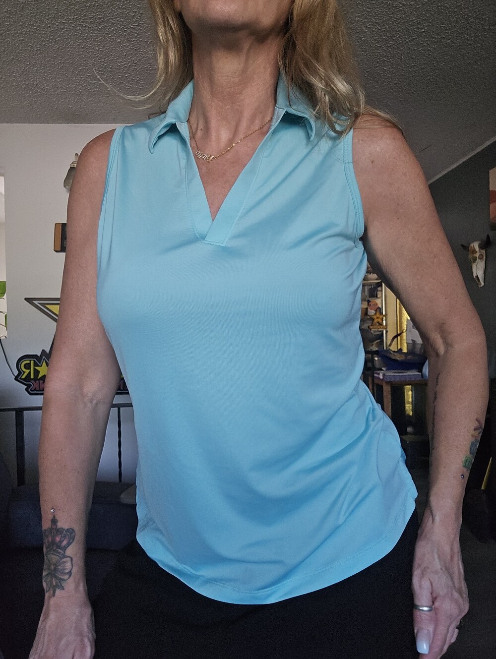 Callaway Golf Sleeveless Polo Tank Top in Aqua